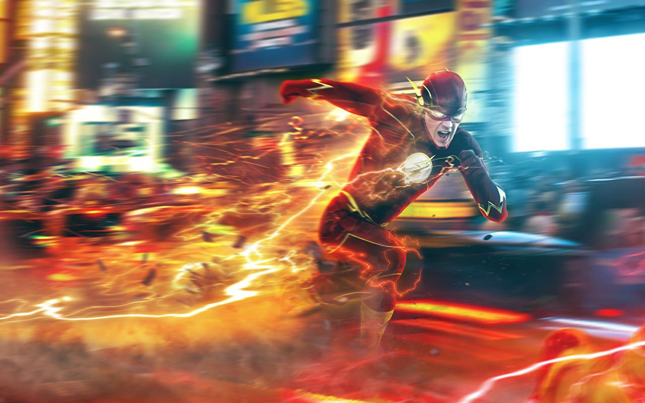 The Flash corre città, Barry Allen, 1280x800 HD, Desktop