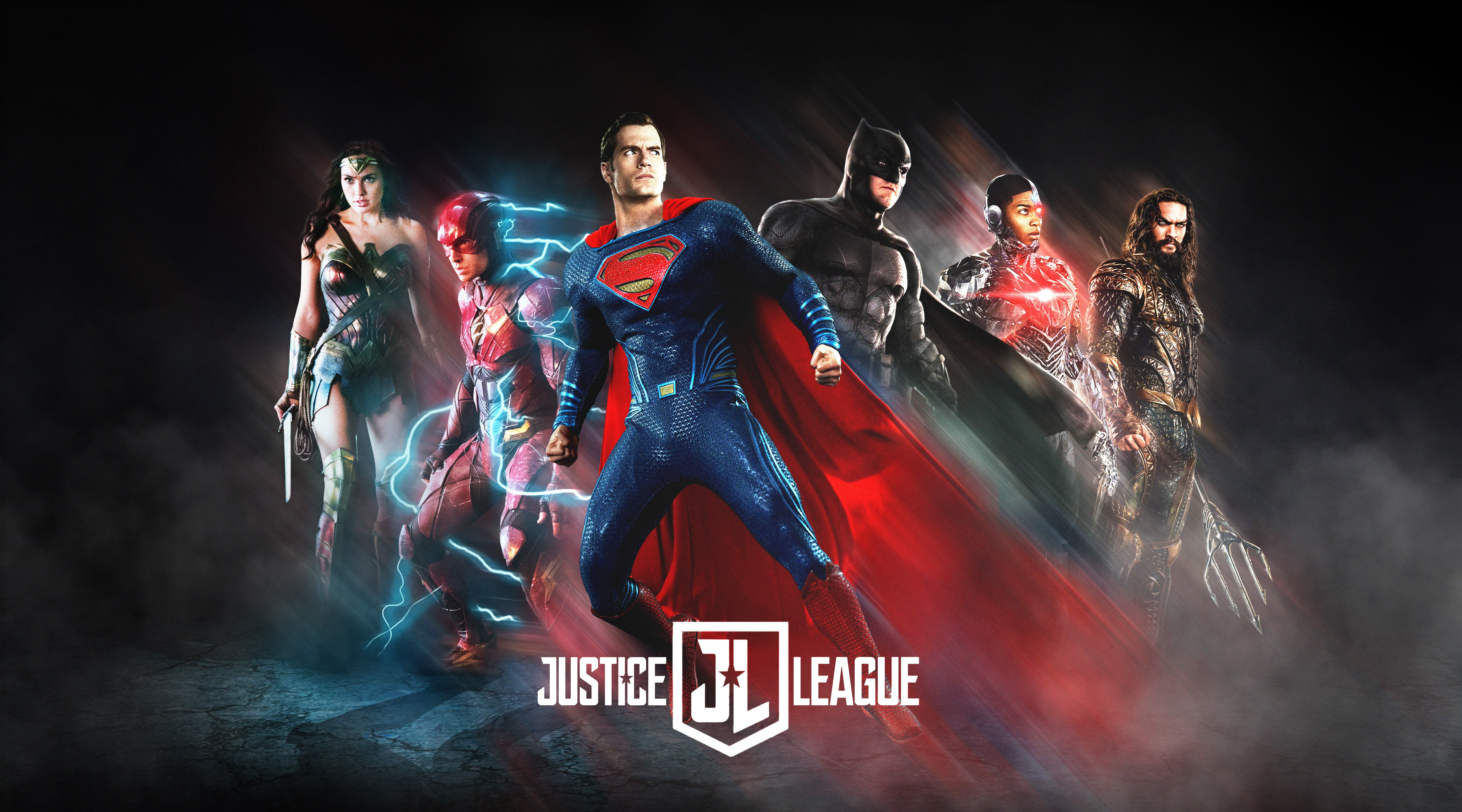 Justice League, Flash, Superman, Batman, Gotham, 7775x4320 Ultra HD, 4K TV