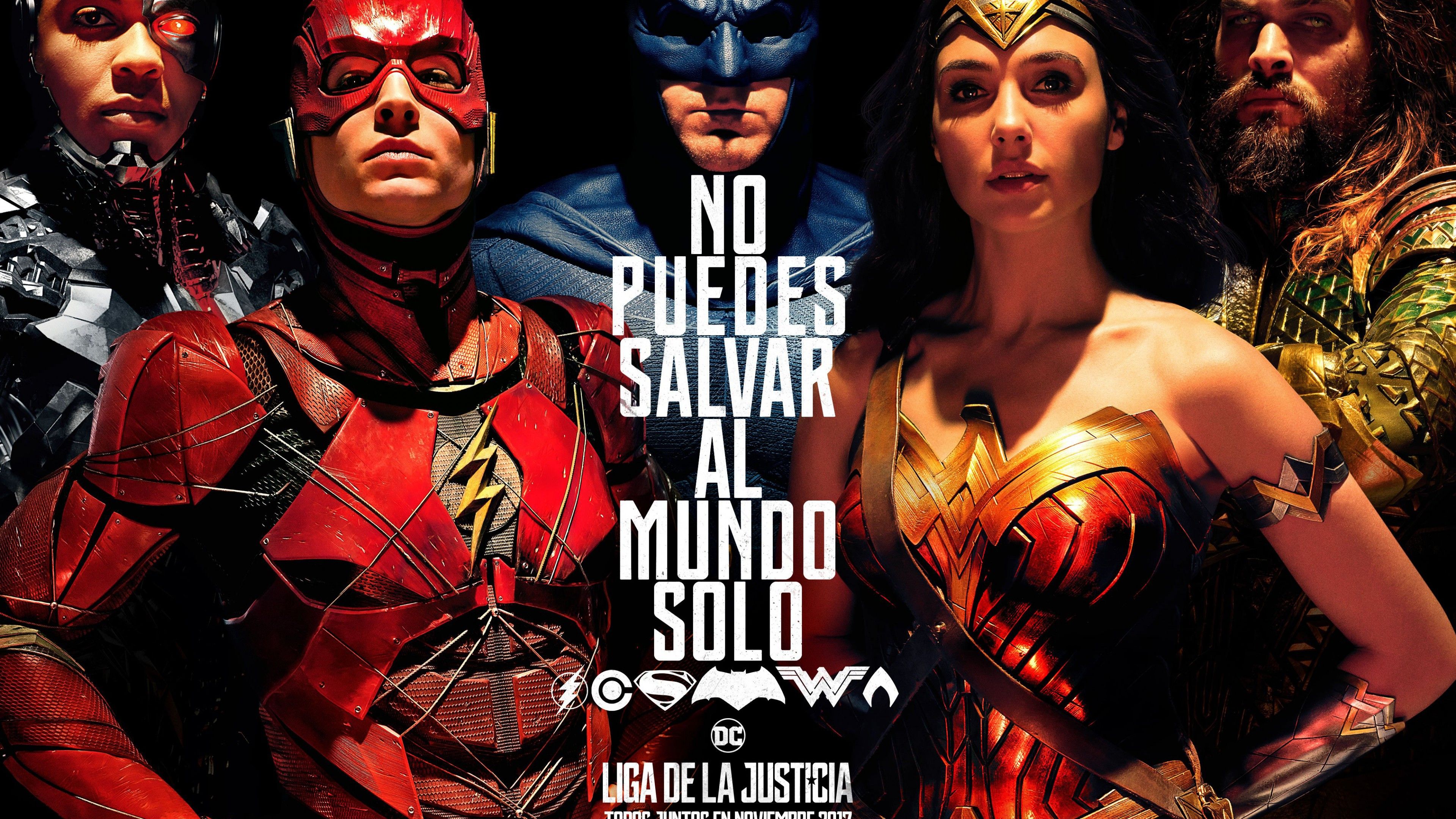 Justice League poster personaggi, 3840x2160 Ultra HD, 4K TV