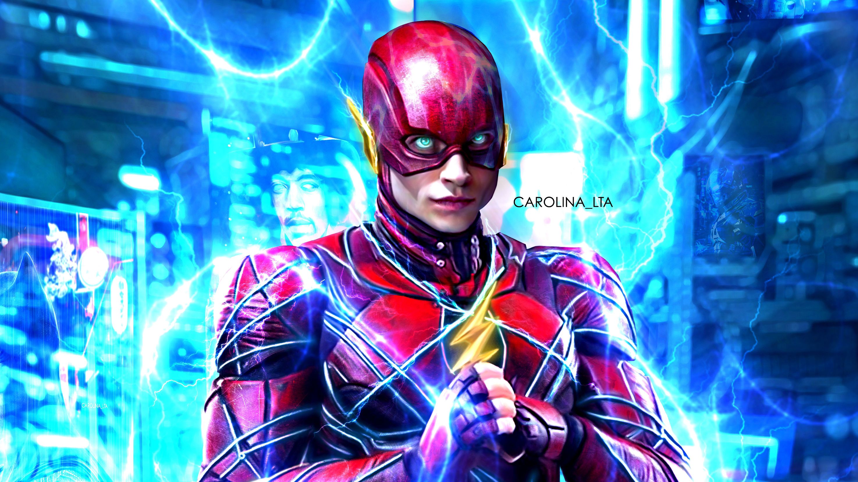 Flash Justice League fulmine, Barry Allen, 2949x1659 2K, Laptop