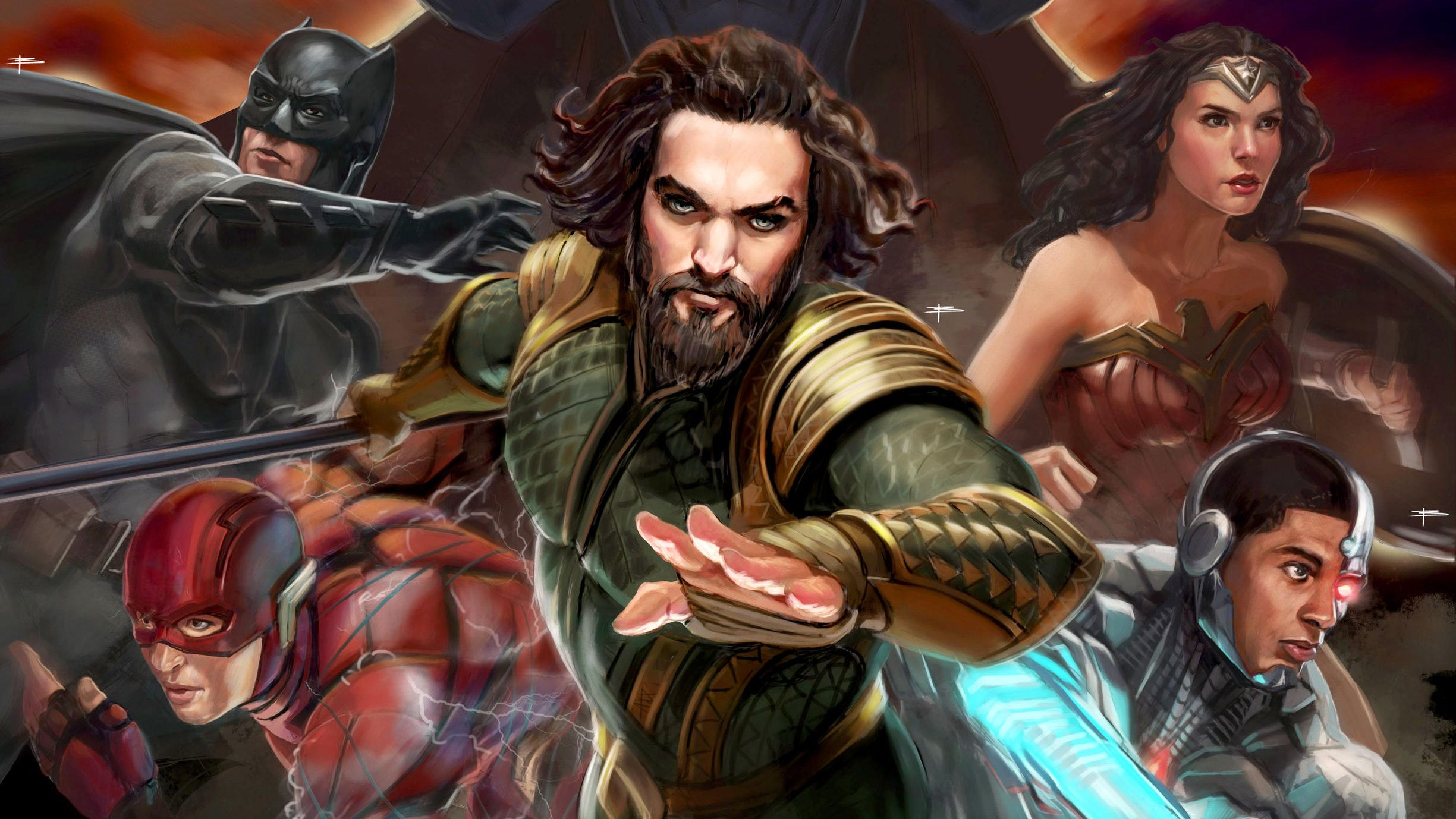 Justice League Aquaman Flash Batman, 2449x1378 2K, Laptop