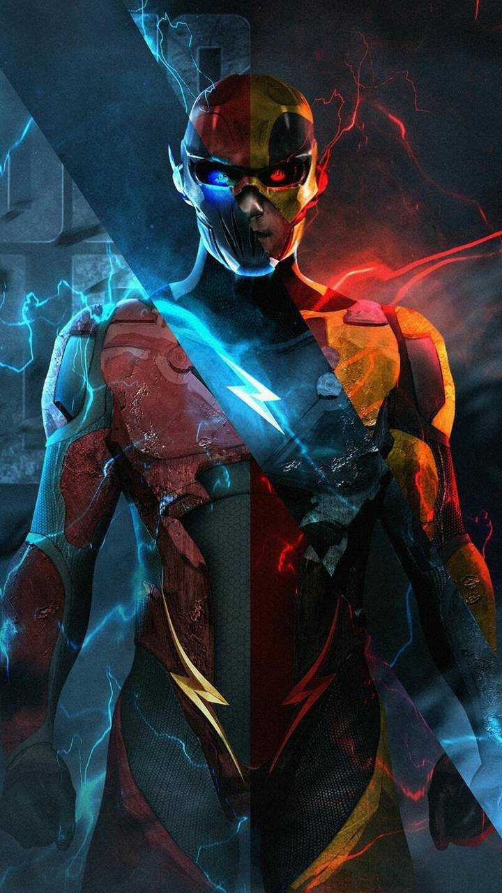 The Flash diviso rosso blu, 720x1280 Full HD Verticale, Smartphone