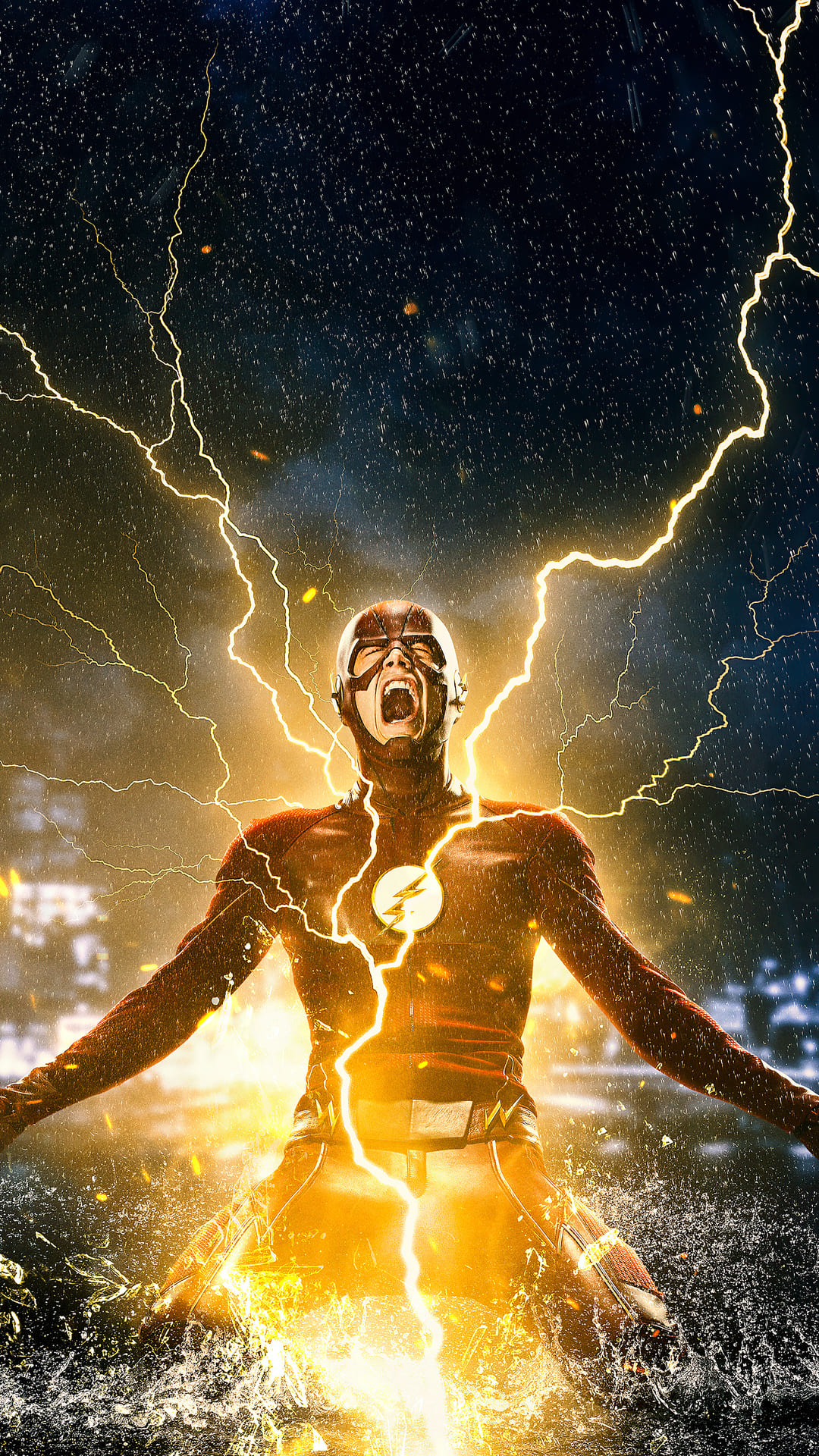 The Flash con fulmini, 1080x1920 Verticale, Telefono