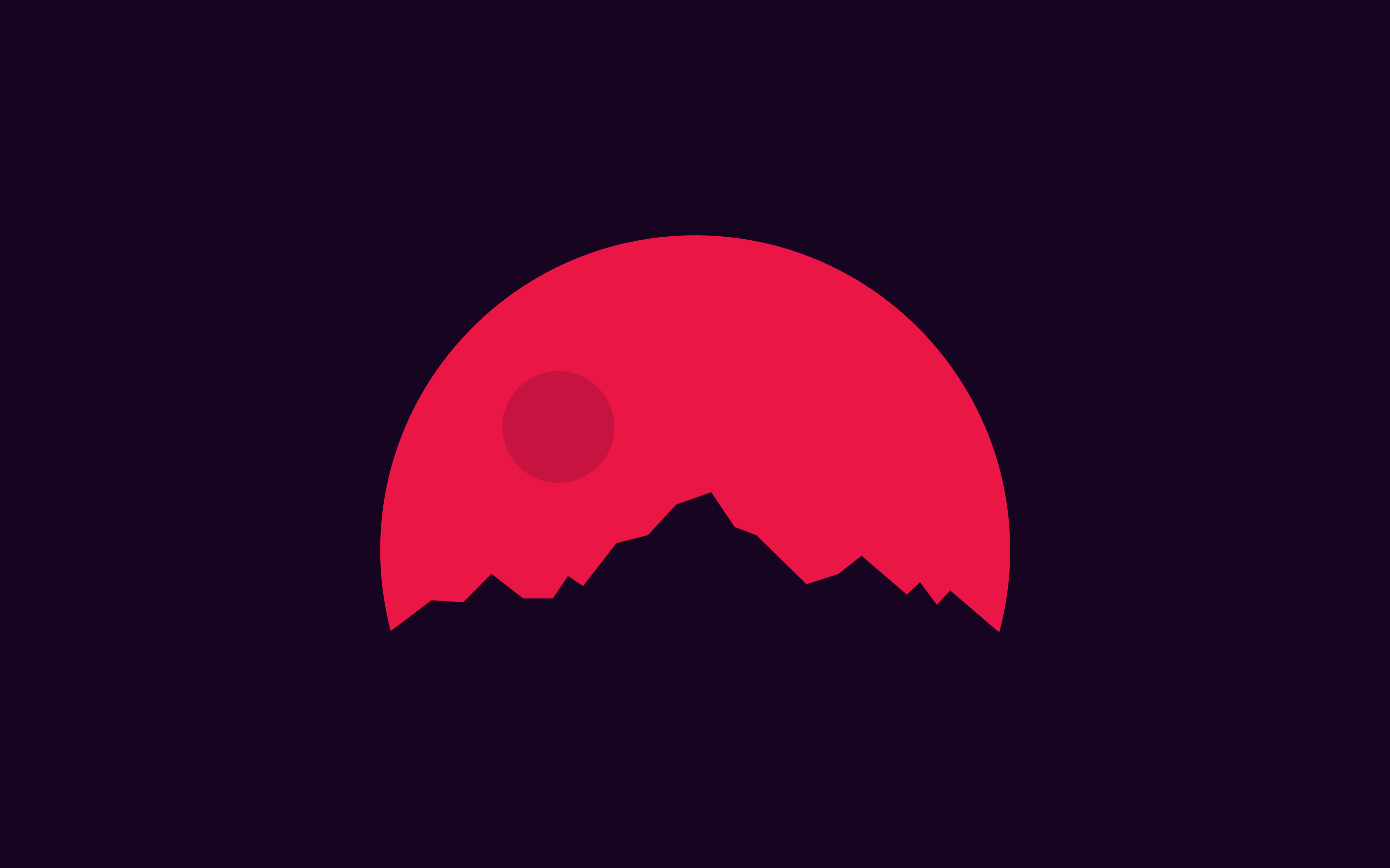 Sole rosso e montagne minimal, 2880x1800 2K+, Desktop
