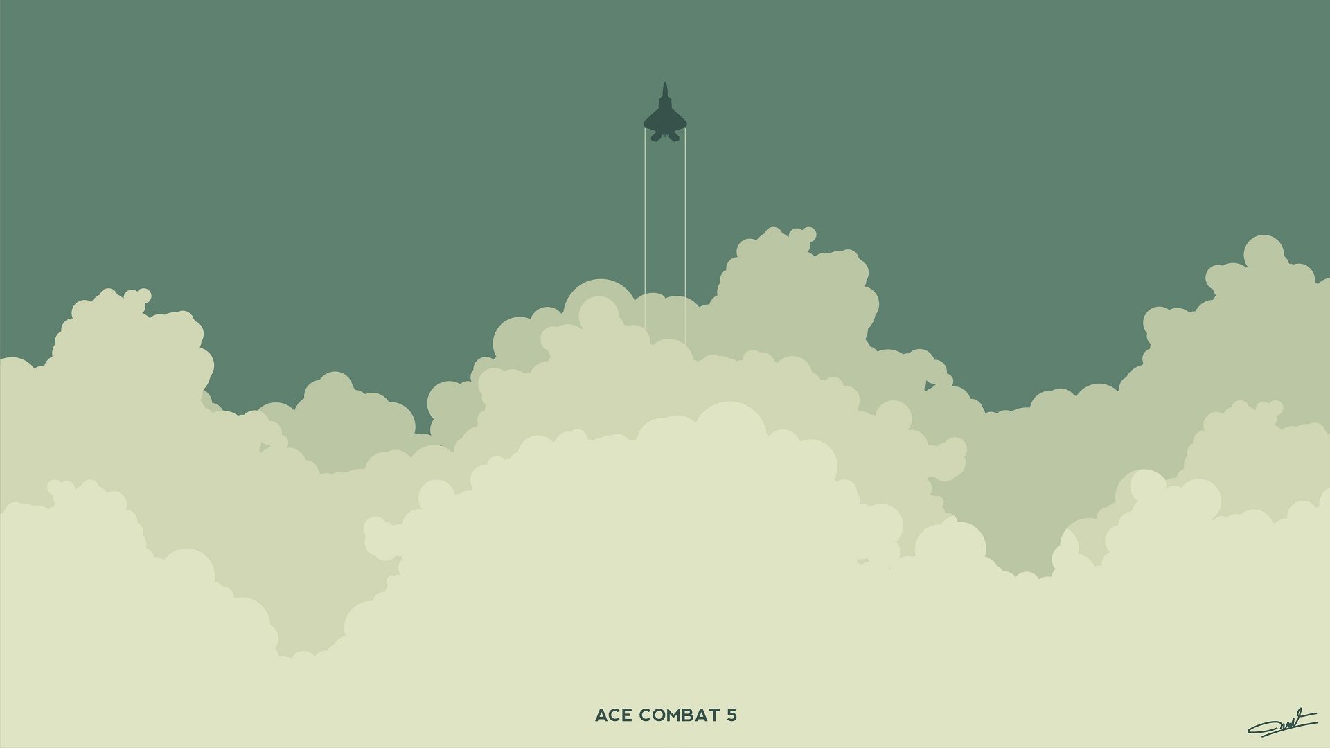 Aereo Ace Combat nuvole flat, 1920x1080 Full HD, PC