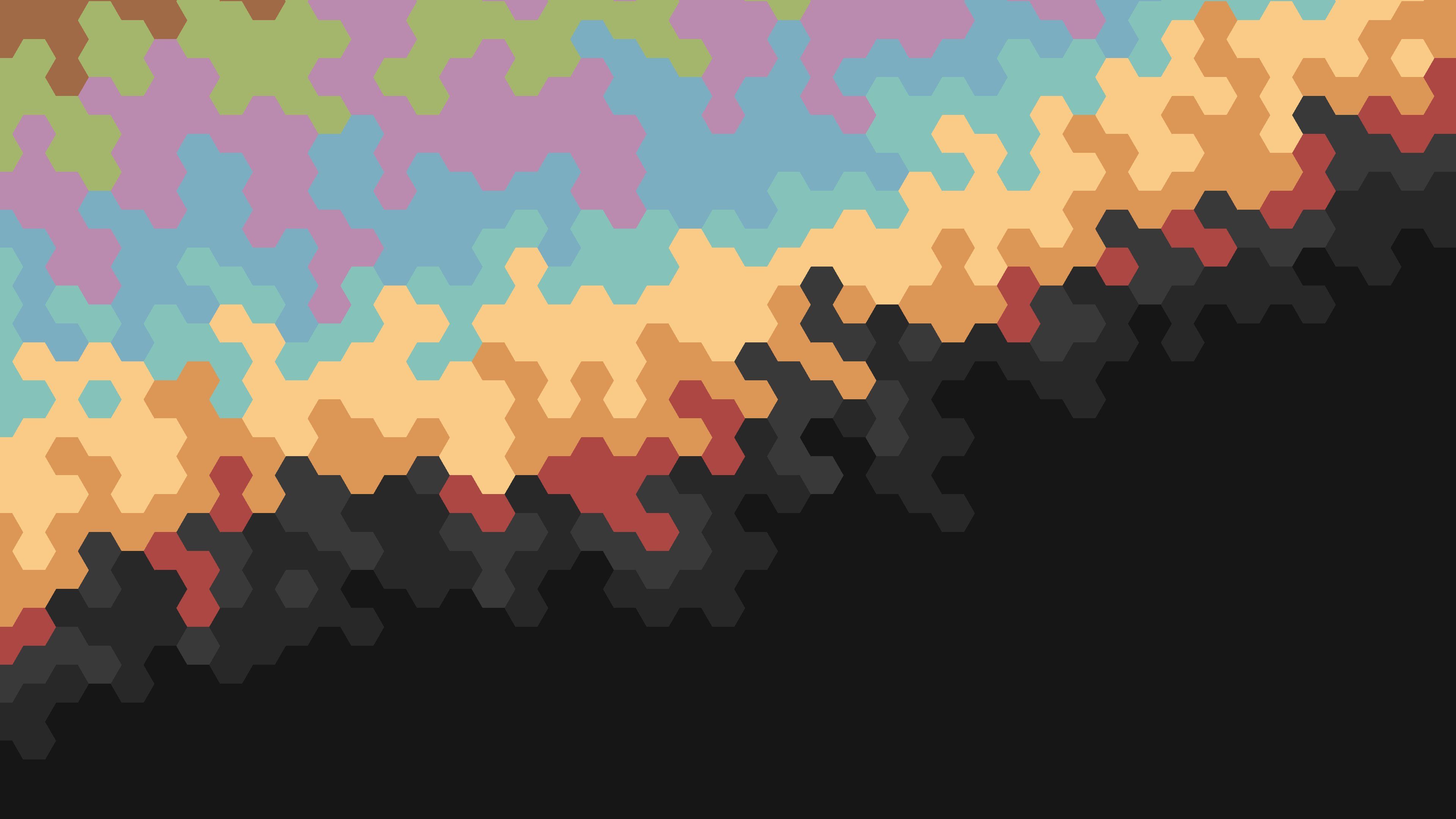 Esagoni piatti colorati astratti, 3840x2160 4K, Desktop 4K