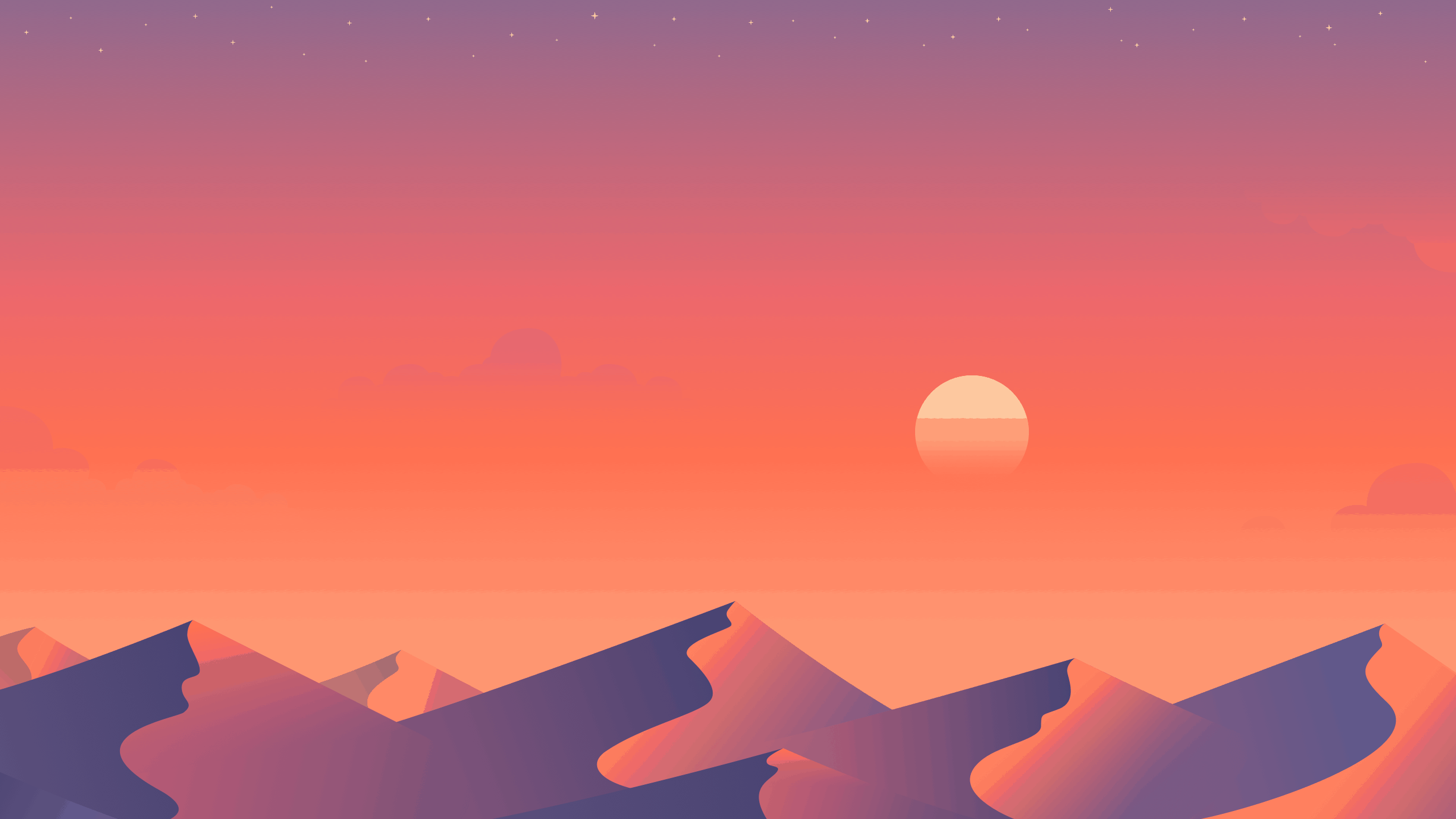 Deserto flat tramonto montagne, 2560x1440 2K QHD, PC