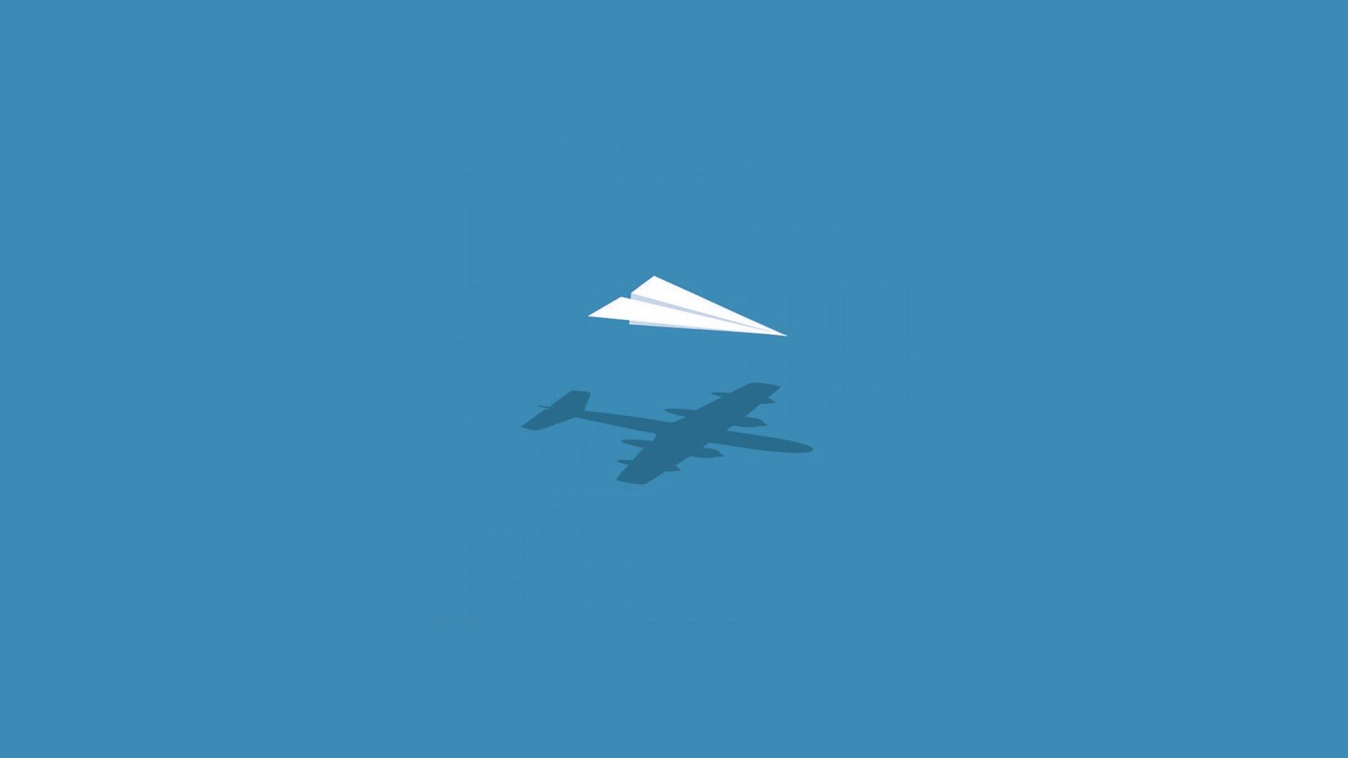 Aereo di carta con ombra aeroplano, 1920x1080 Full HD 1080p, PC Desktop