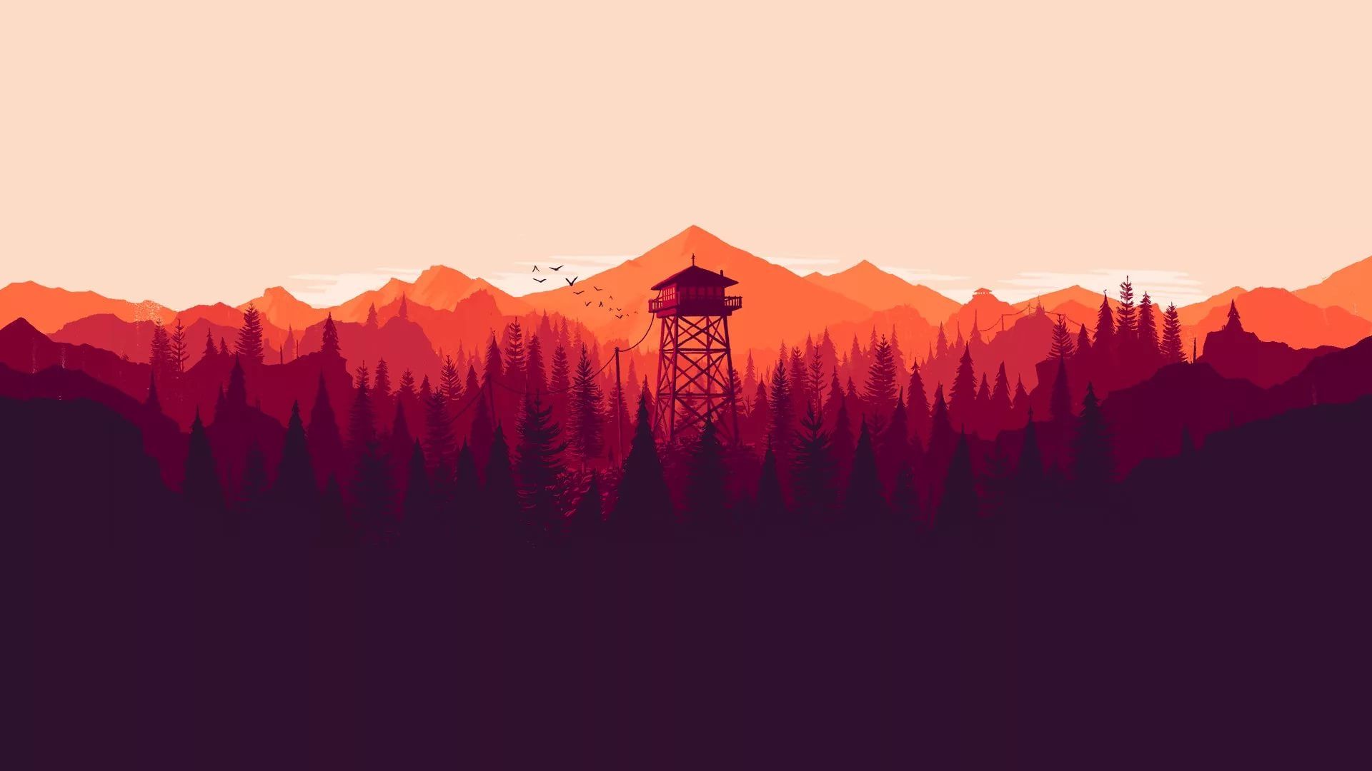 Torre osservazione montagne stile Firewatch, 1920x1080 Full HD 1080p, PC Desktop