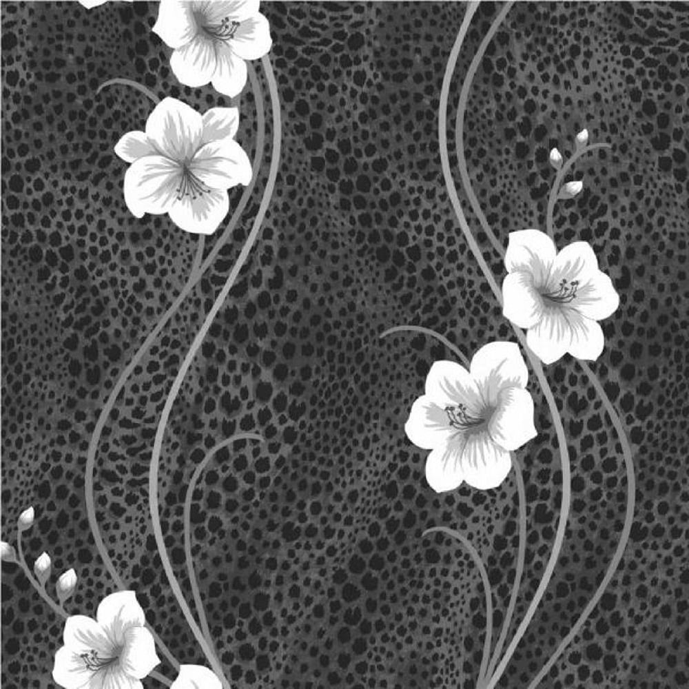 Fiori bianchi su nero animalier, 1000x1000 HD, Desktop