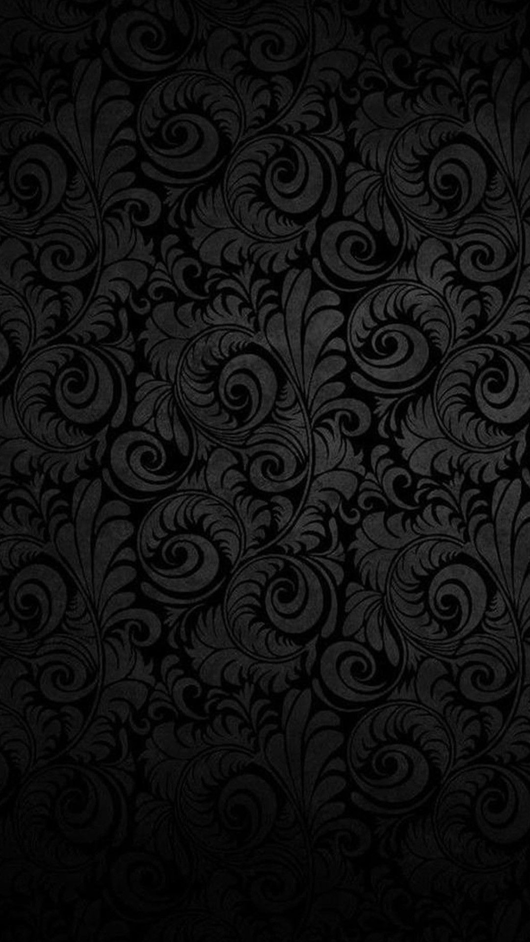 Motivo floreale scuro su nero, 1080x1920 Full HD Verticale, Smartphone
