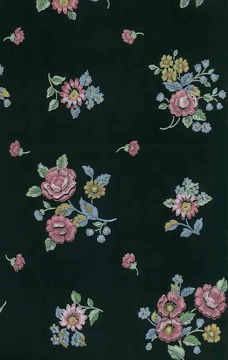 Fiori rosa e blu su nero, 744x1175 Full HD Verticale, iPhone