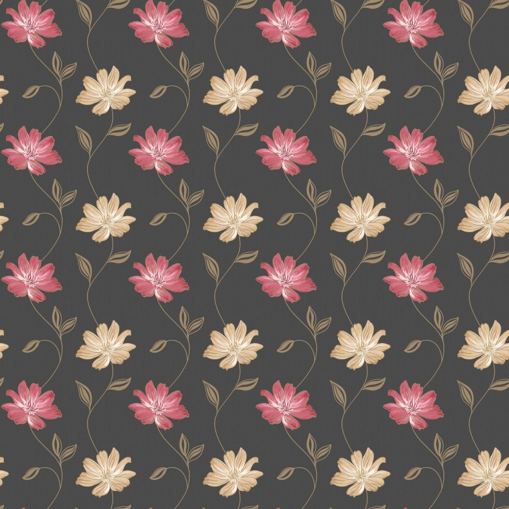 Fiori rosa e crema su nero, 1000x1000 HD, Laptop