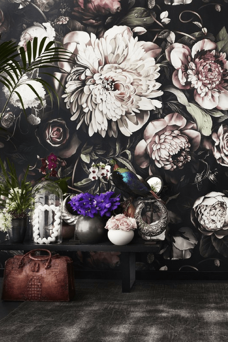 Fiori scuri su nero, 735x1102 Full HD Verticale, Smartphone