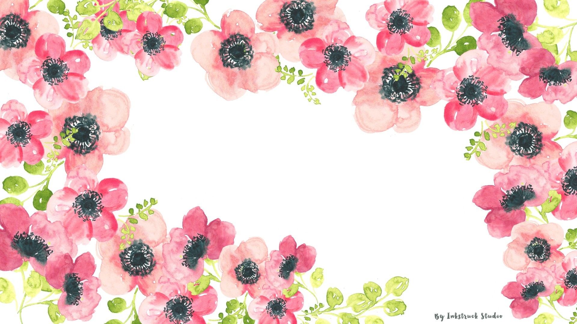 Fiori rosa acquerello sfondo bianco, 1920x1080 1080p, Desktop