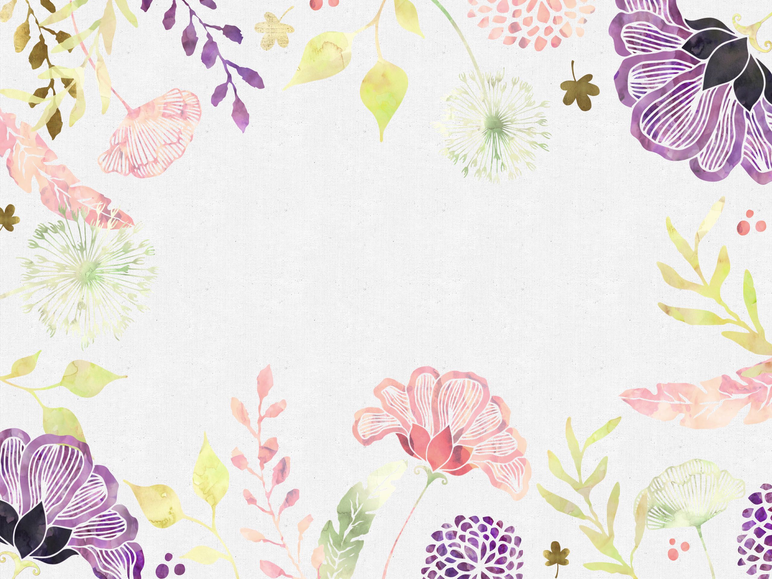 Fiori acquerello rosa e viola, 2560x1920 2K+, Monitor Gaming