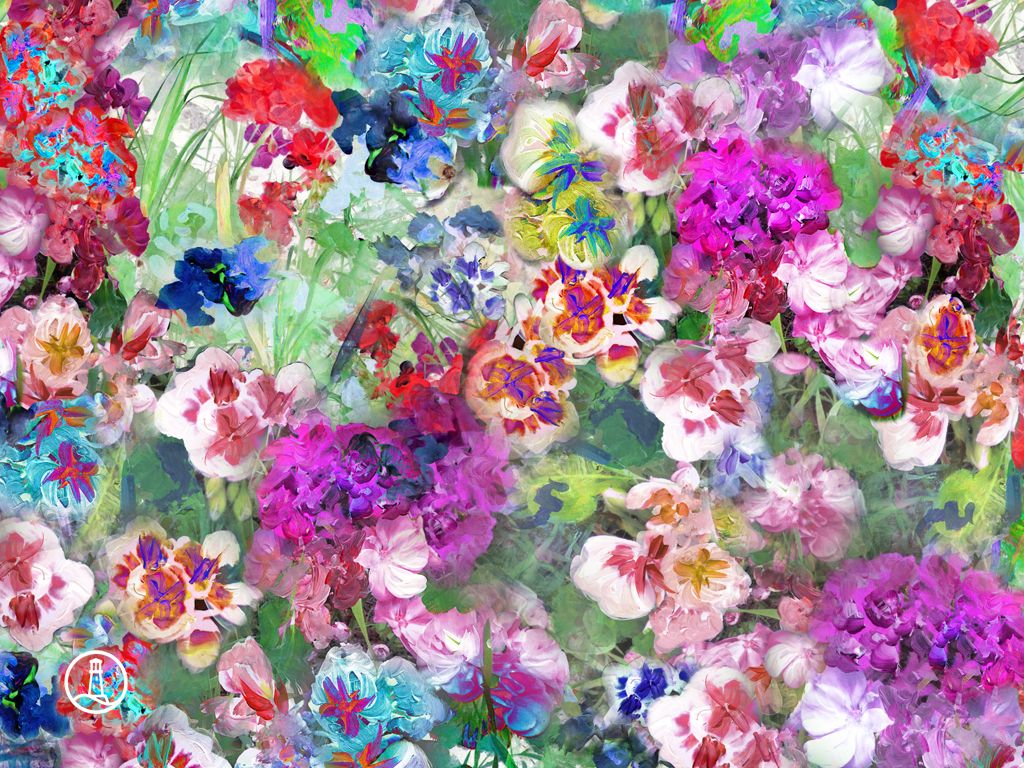 Fiori dipinti multicolori, 1024x768 HD, Desktop