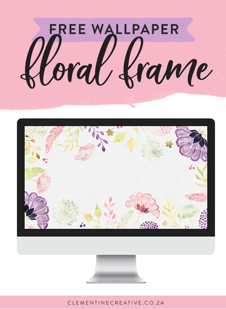 Cornice floreale acquerello viola rosa, 760x1039 Full HD Verticale, Google Pixel
