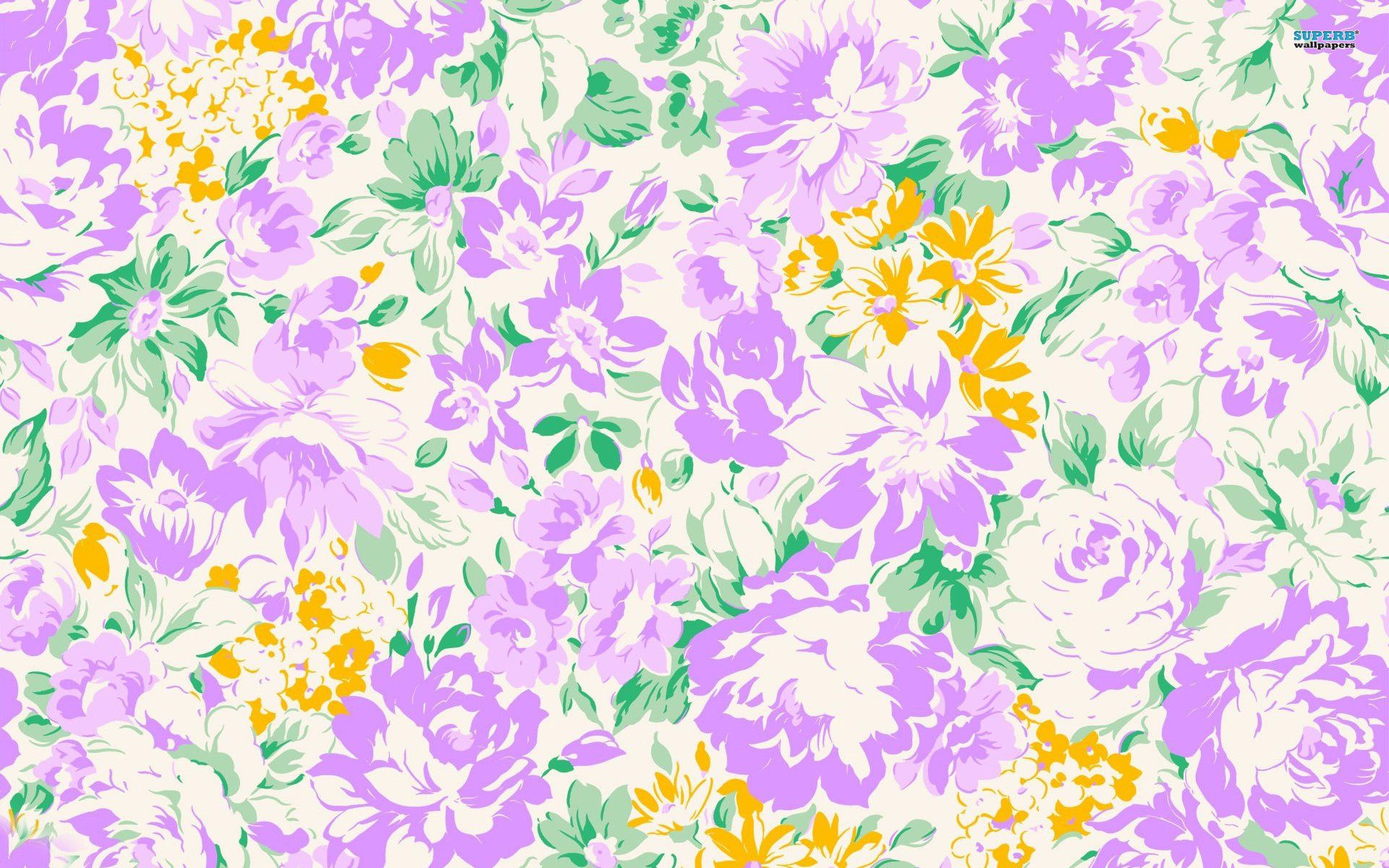Fiori viola e gialli pattern, 1920x1200 Full HD+ WUXGA, Desktop