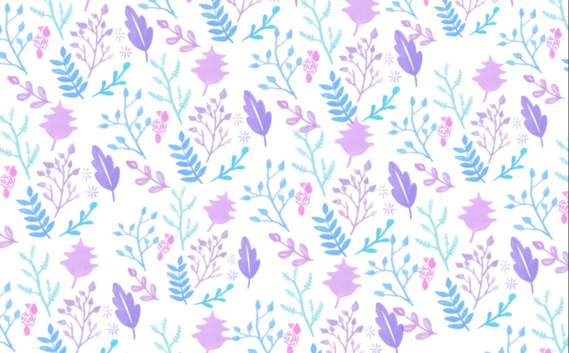 Pattern floreale pastello viola azzurro, 1920x1192 Full HD, PC