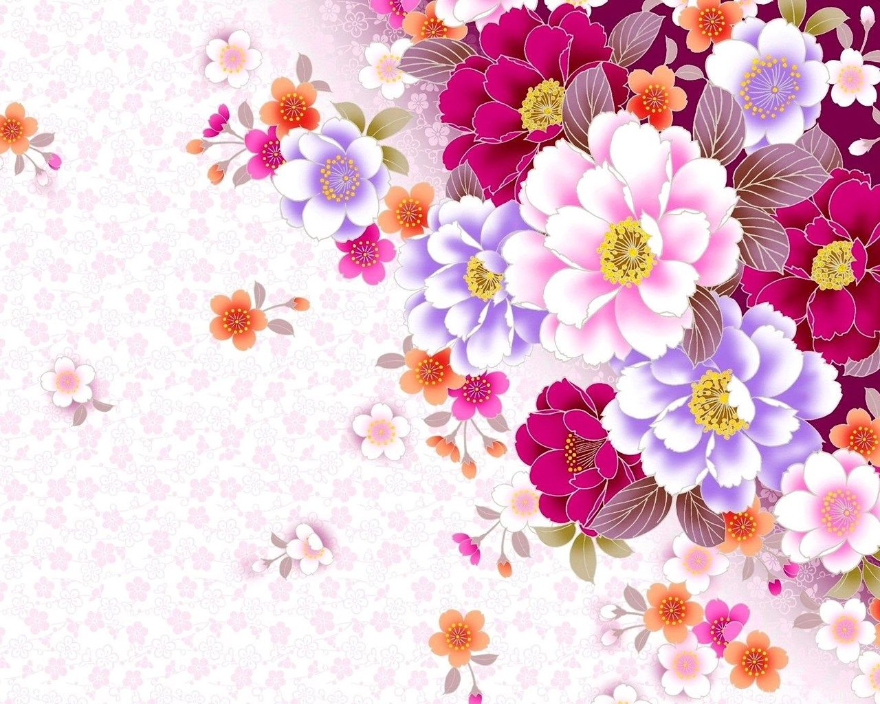 Fiori rosa e viola decorativi, 1280x1024 HD, Desktop