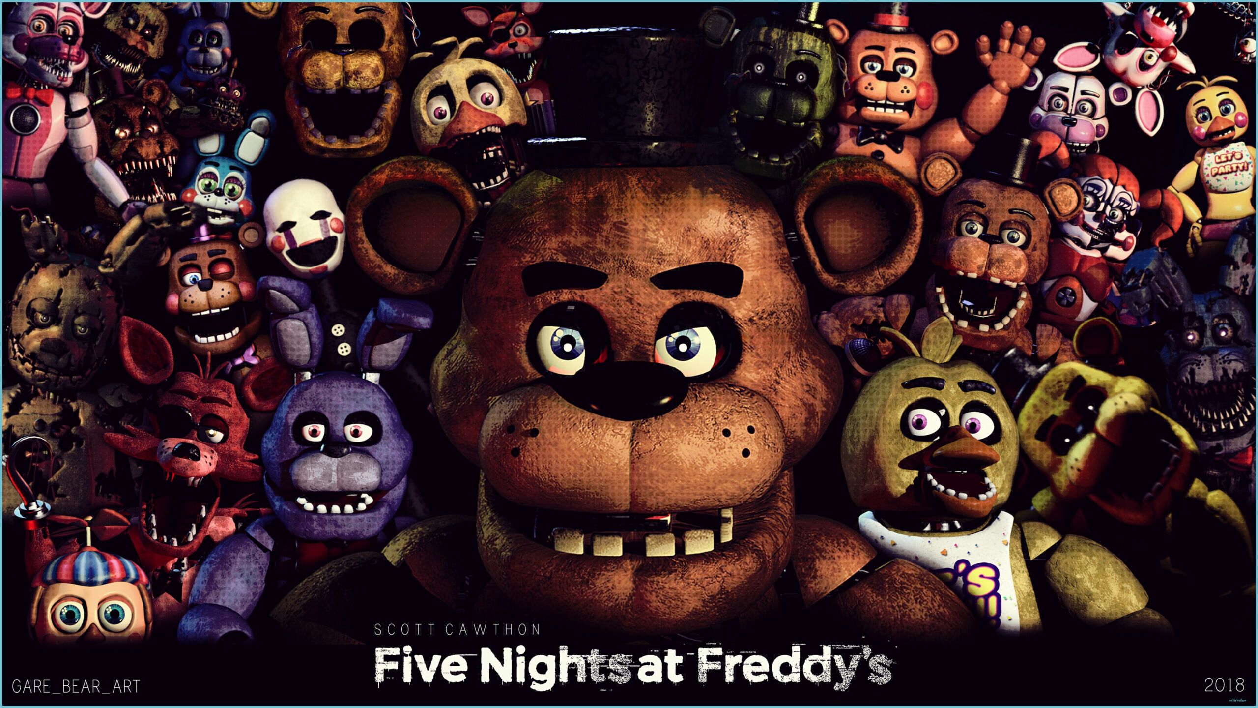 Five Nights at Freddy's personaggi gruppo, 2560x1440 2K, Desktop