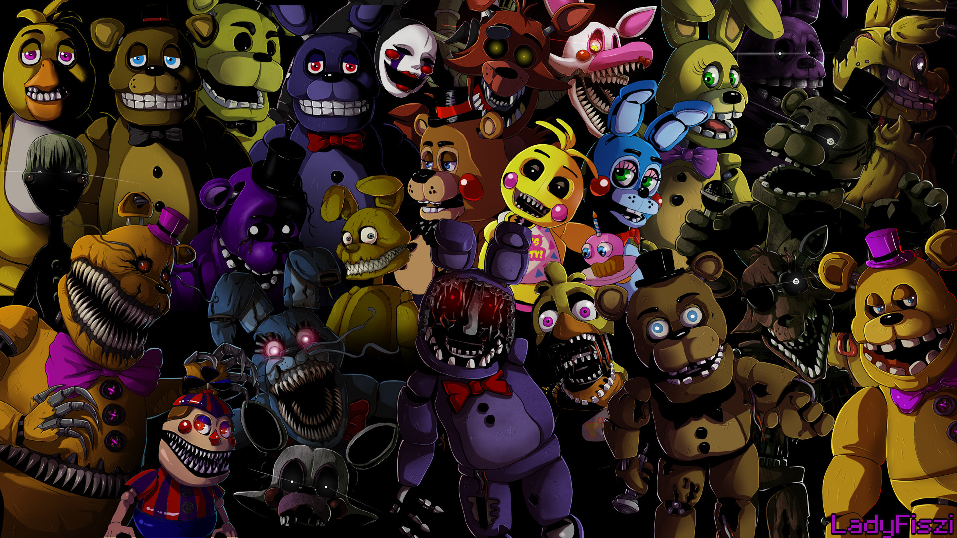 Animatronics Five Nights at Freddy's, 1920x1080 Full HD, PC Desktop