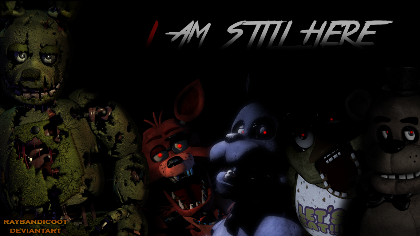 Personaggi FNAF animatronici scena buia, 1366x768 HD, Desktop