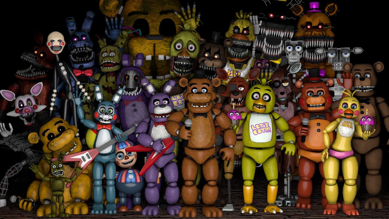 Personaggi animatronici FNAF gruppo, 1280x720 HD, PC Desktop