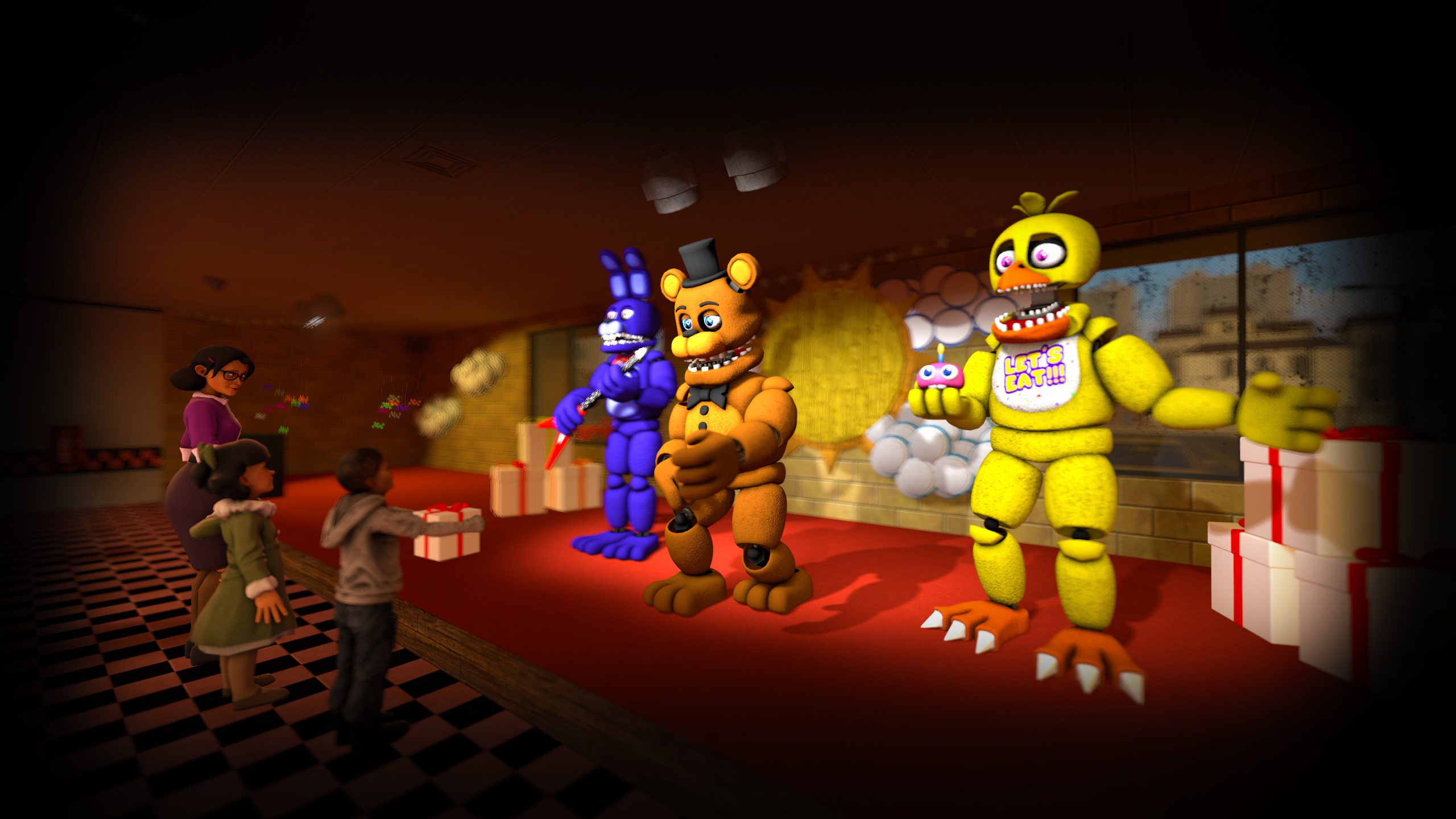 Animatronici FNAF sala pizzeria, 2560x1440 1440p, Desktop