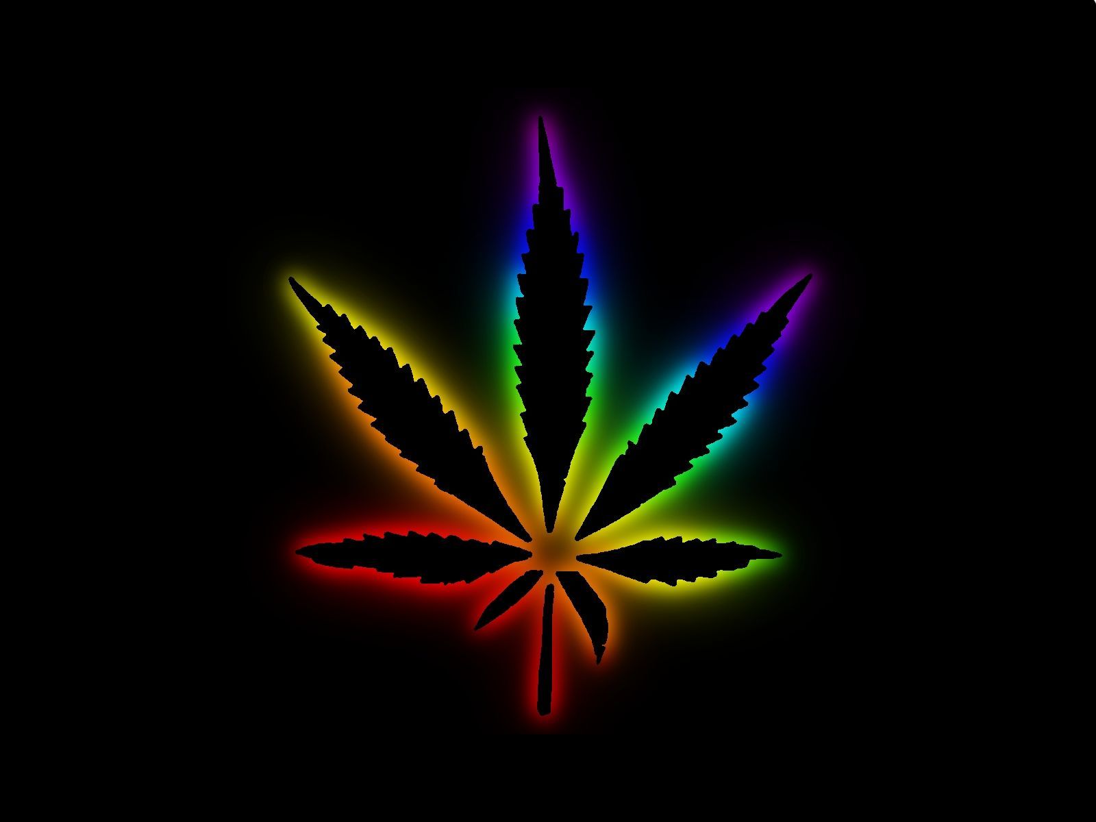 Foglia marijuana neon arcobaleno, 1600x1200 900p, Laptop