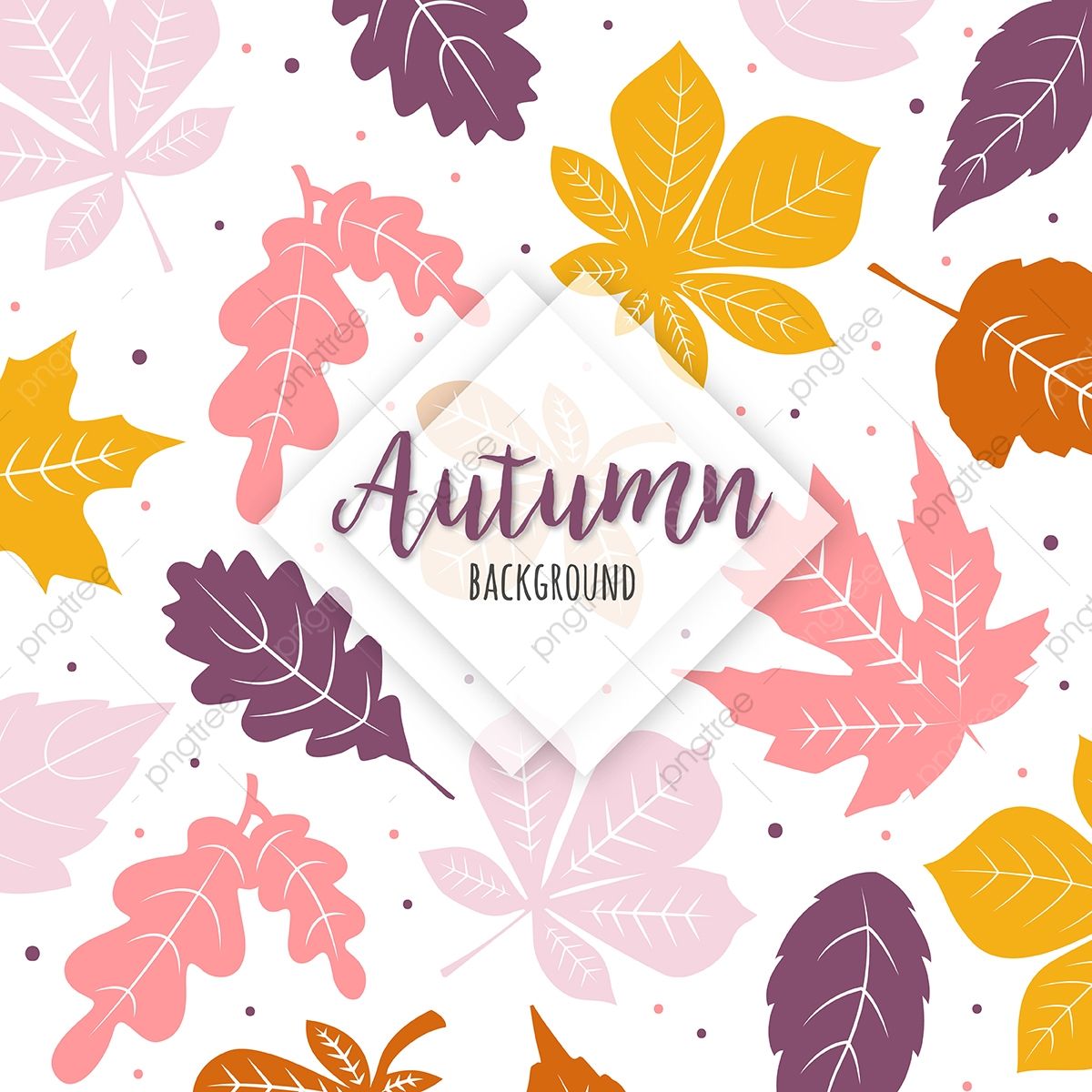 Foglie autunnali colorate illustrate, 1200x1200 HD, PC