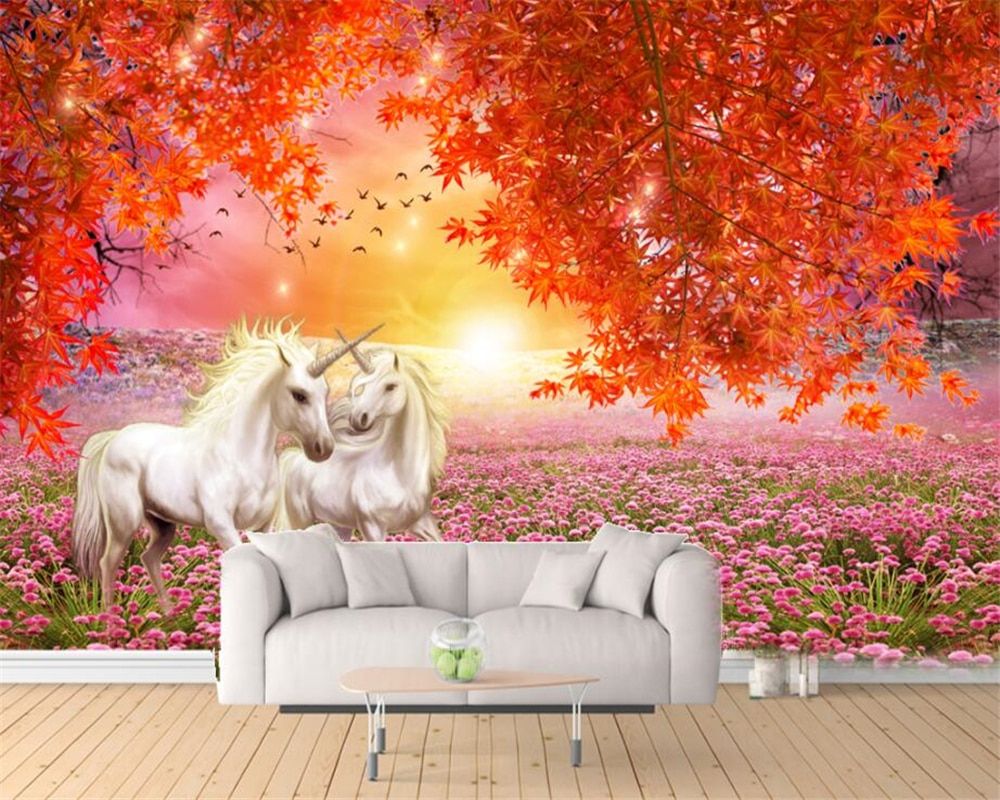 Unicorni fantasy foglie d'acero rosse, 1000x800 HD, Desktop