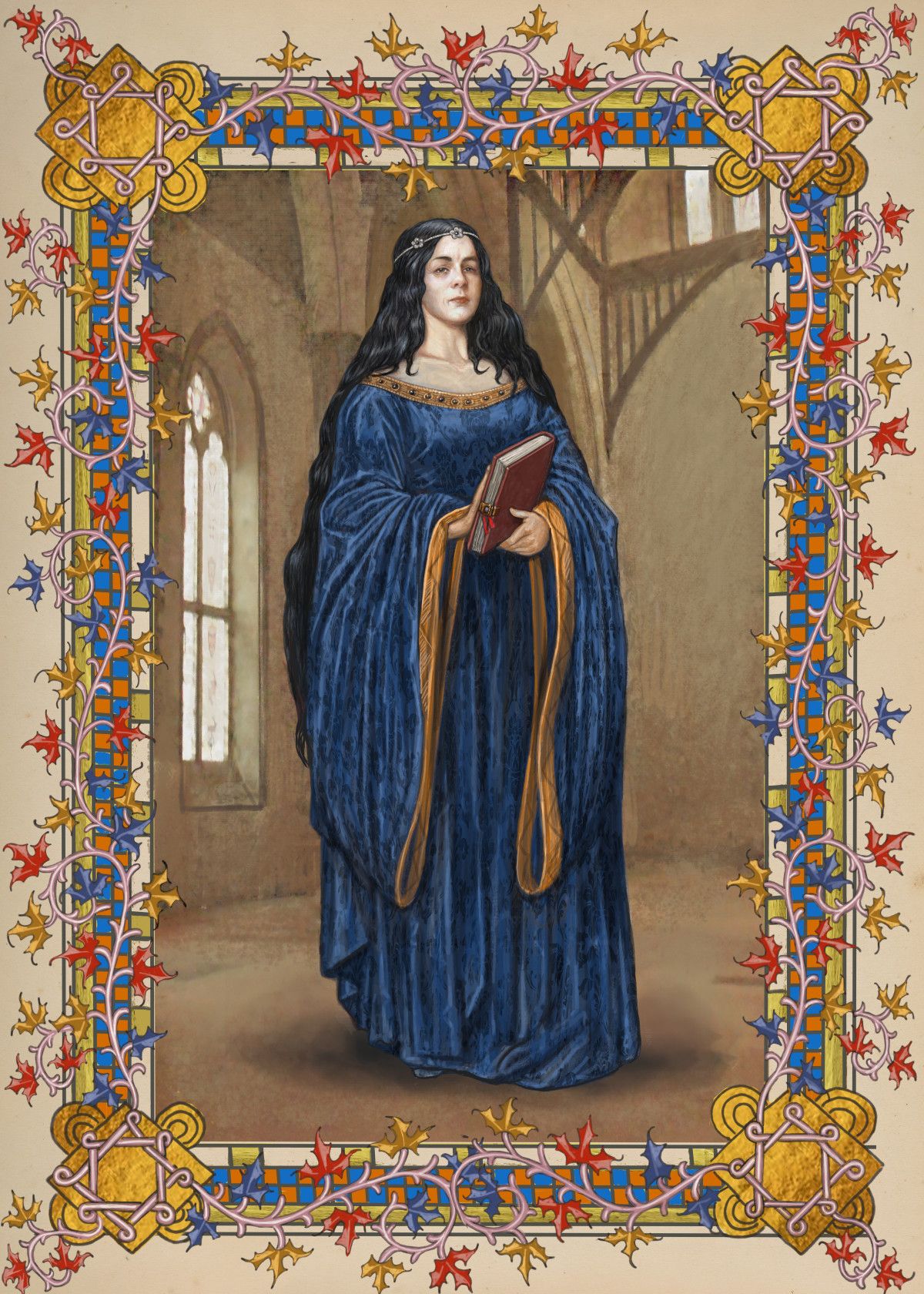 Rowena Ravenclaw illustrazione medievale, 1200x1680 Verticale, Xiaomi