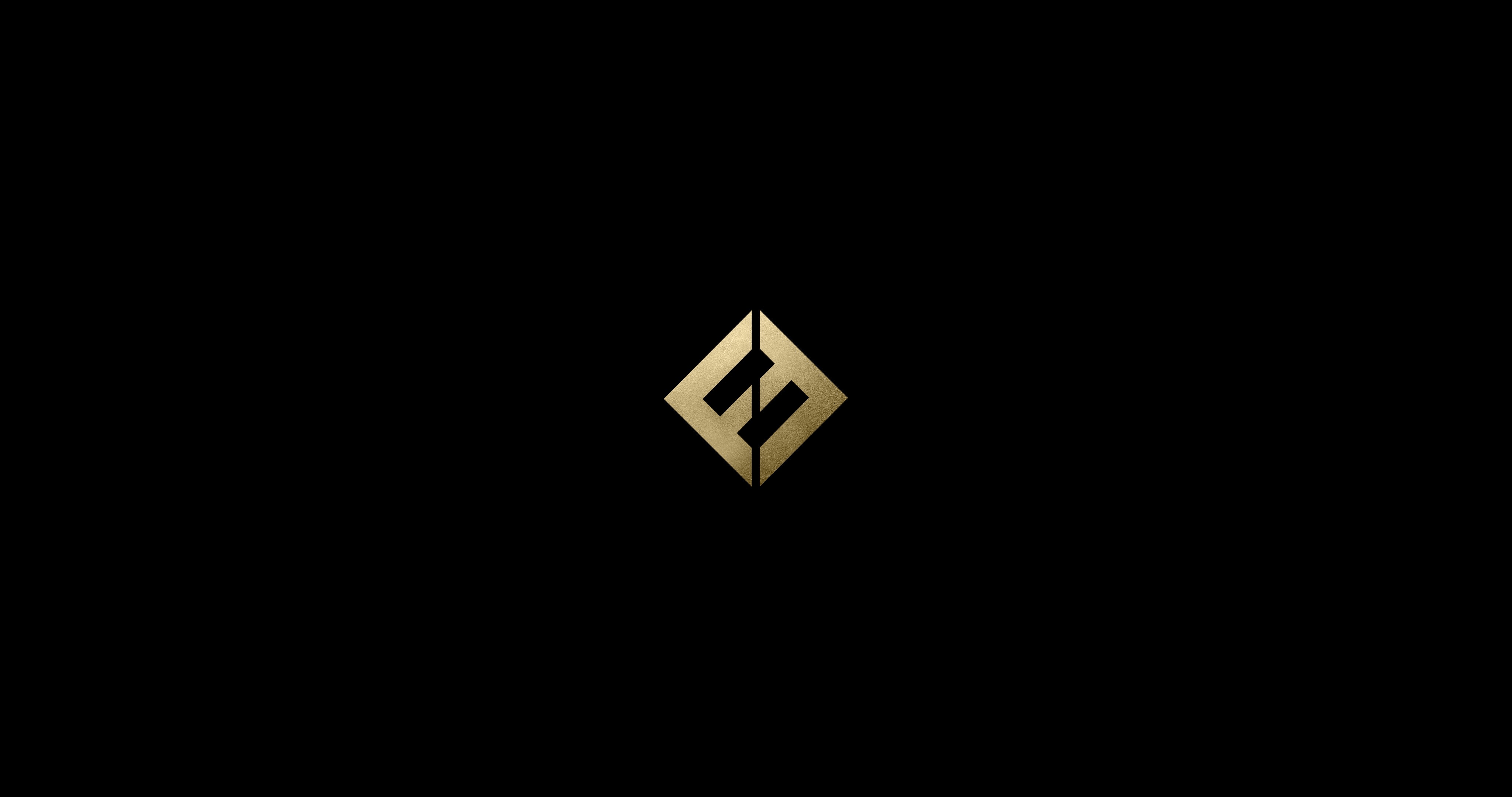 Logo Foo Fighters dorato, 4096x2160 4K, Desktop 4K