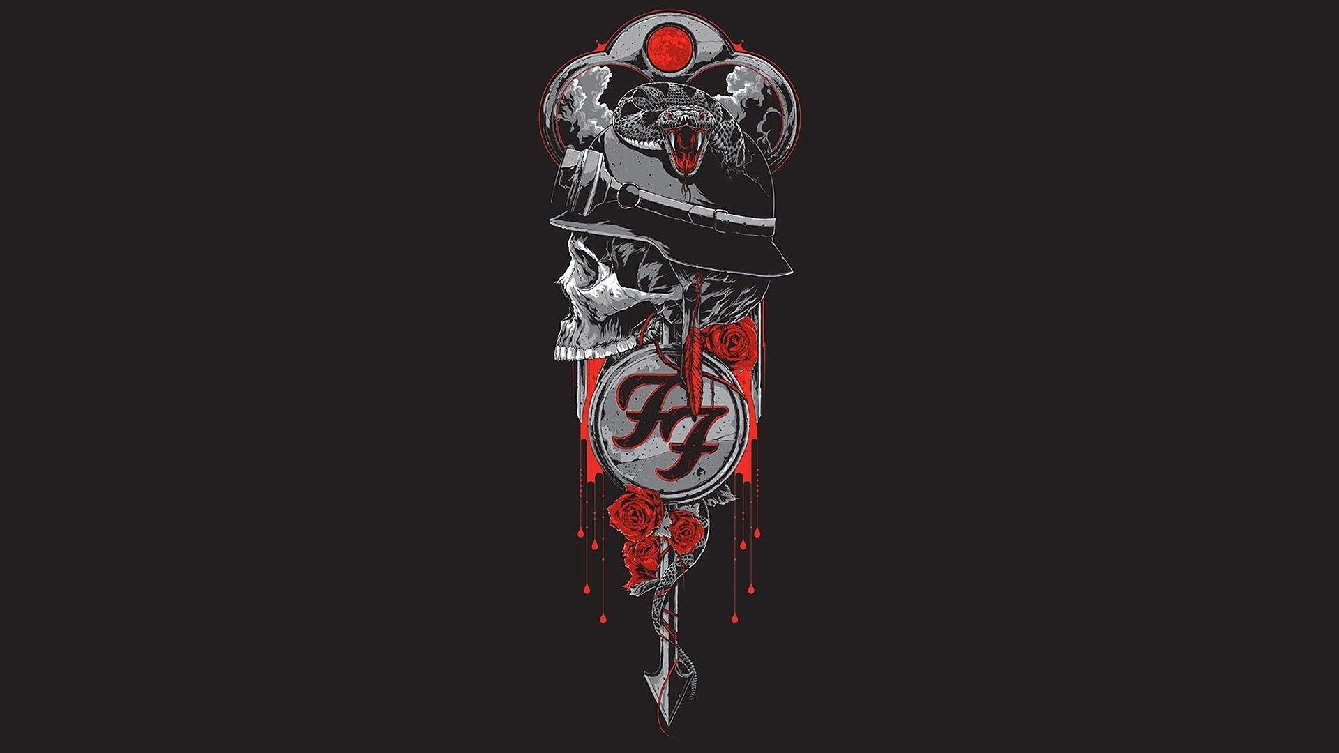 Logo Foo Fighters teschio soldato, Dave Grohl, 1920x1080 1080p, Laptop
