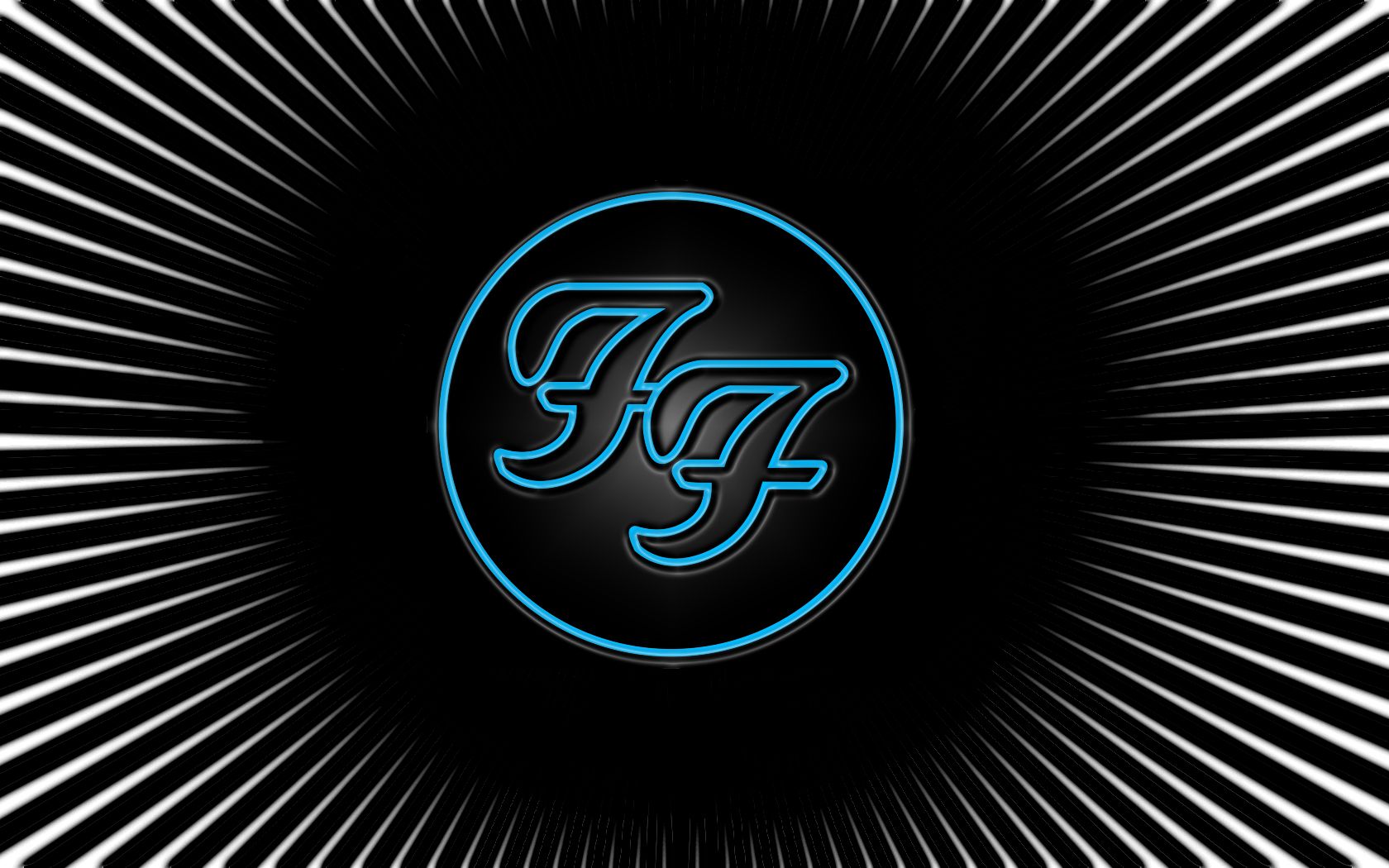Logo Foo Fighters neon blu, 1680x1050 900p, Laptop