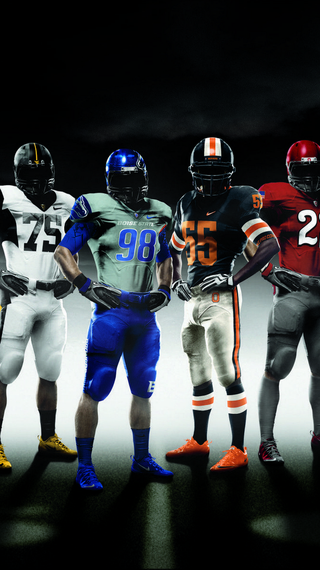 Giocatori NFL divise colorate, 1080x1920 Full HD Verticale, Smartphone