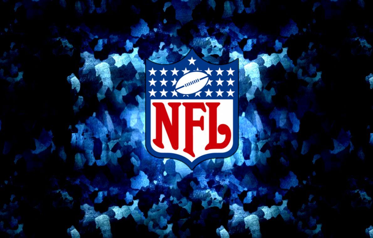 Logo NFL sfondo camouflage blu, 1190x760 HD, PC