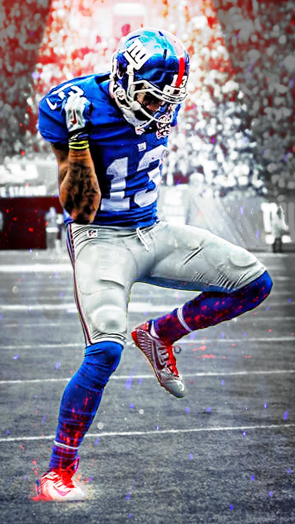 Giocatore NFL Giants blu, 1024x1820 Verticale, Telefono