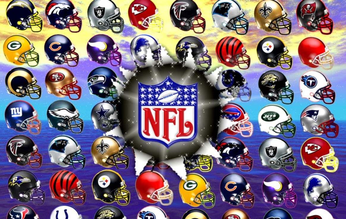 Caschi squadre NFL logo, 1164x736 HD, Laptop