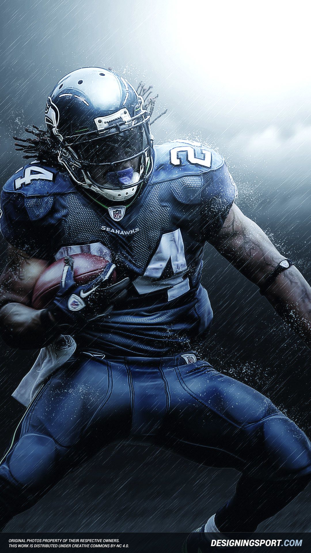Giocatore Seattle Seahawks football americano, NFL, 1080x1920 Full HD Verticale, iPhone