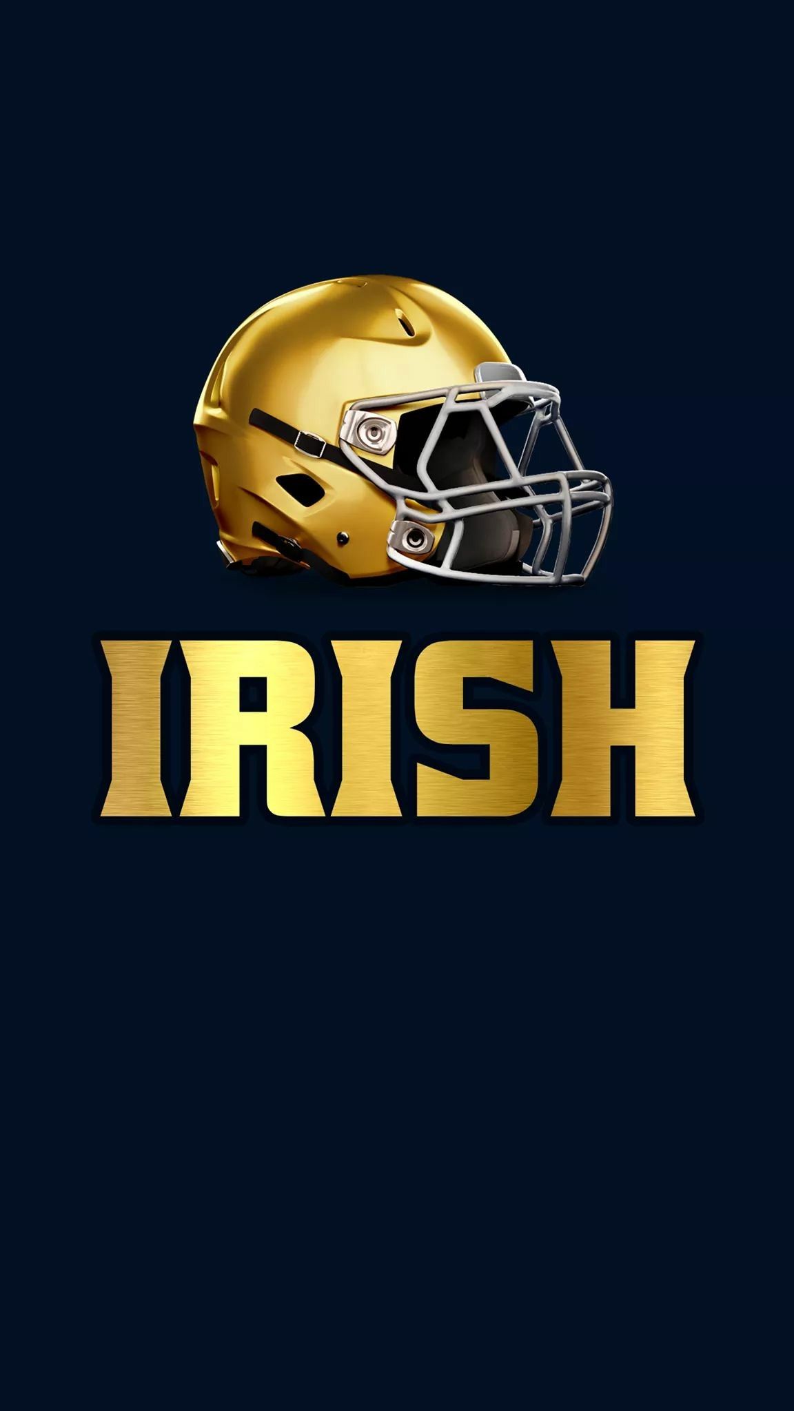 Casco dorato Notre Dame Irish, Fighting Irish, 1152x2048 Verticale, Telefono