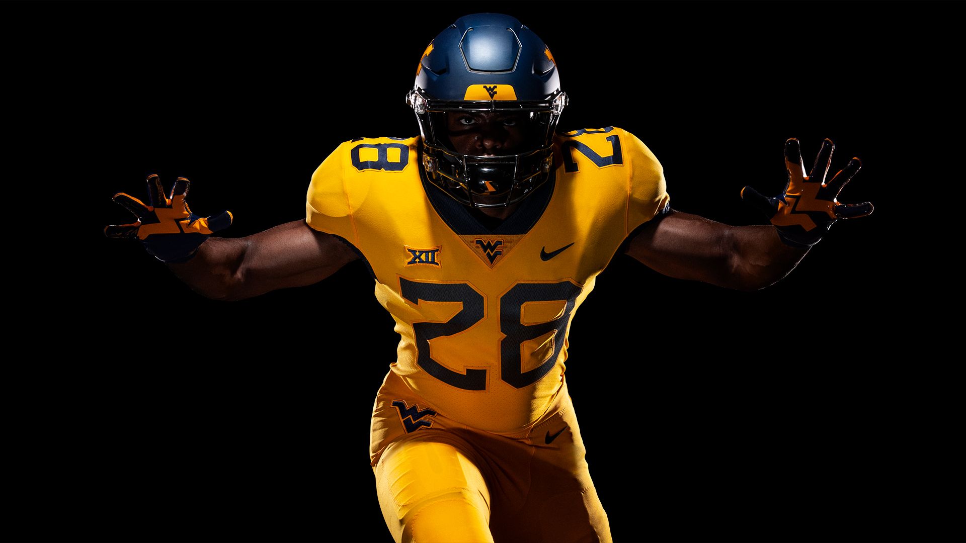 Giocatore football WVU giallo, 1920x1080 Full HD 1080p, Laptop