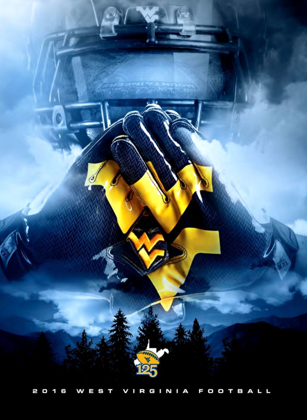 West Virginia Football casco guanti, 1040x1421 Verticale, Mobile