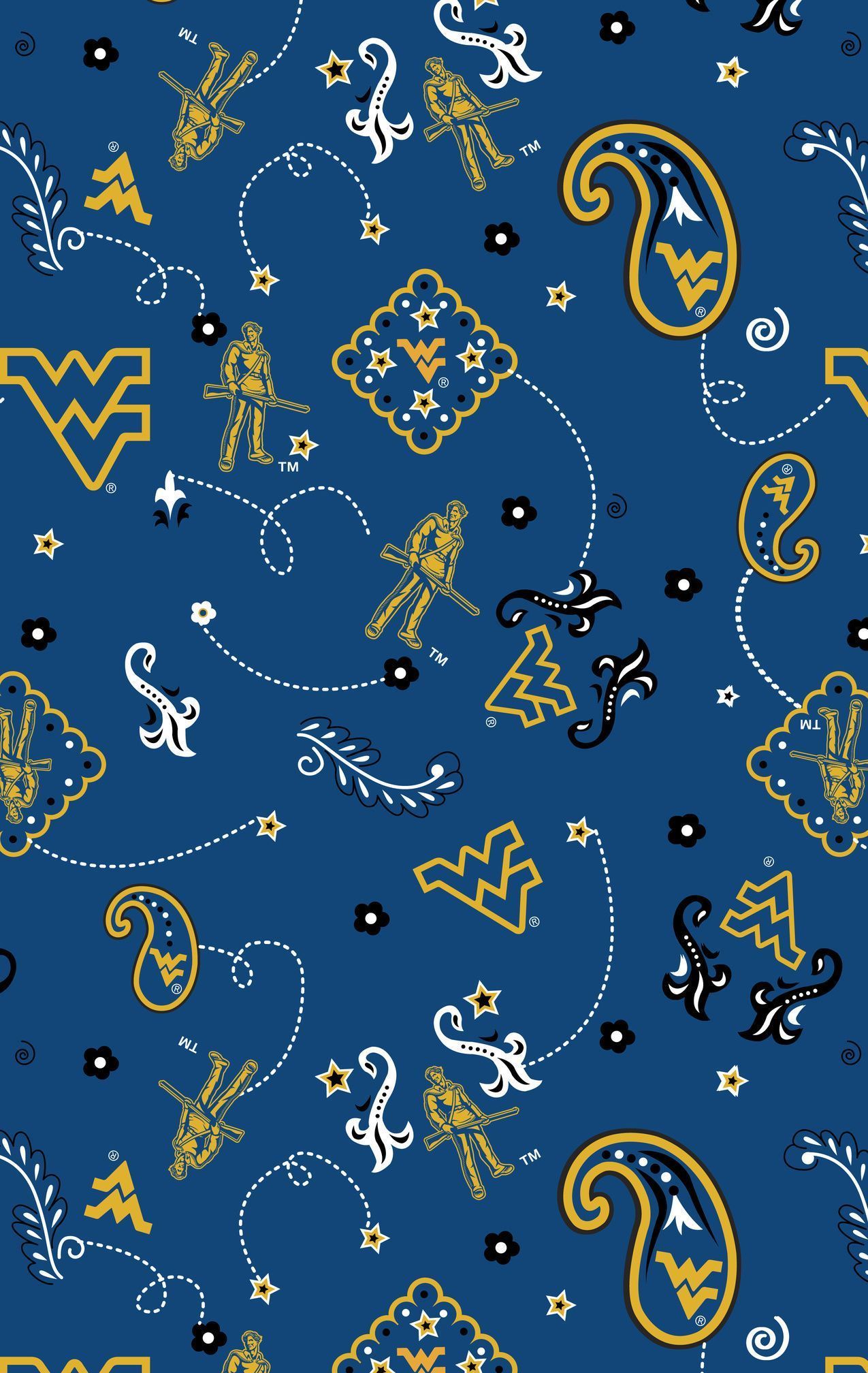 Bandana WVU Mountaineers blu, 1275x2016 Full HD Verticale, Smartphone