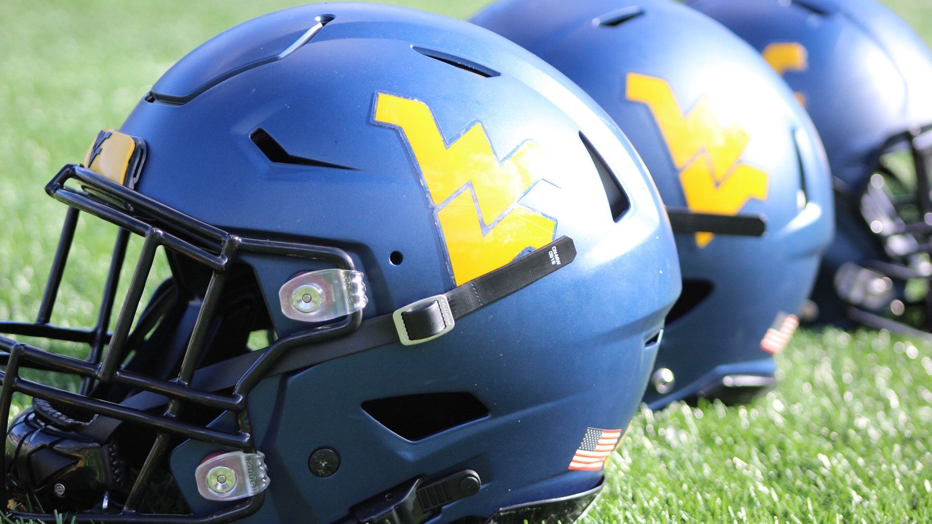 Caschi football WVU blu oro, 1920x1080 Full HD, Desktop