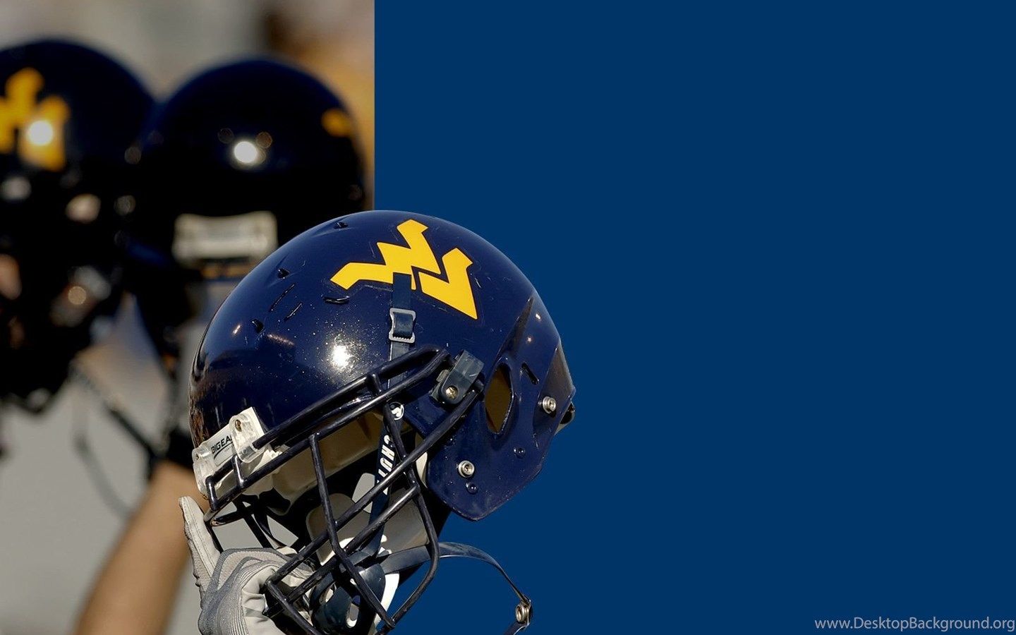 Logo West Virginia sfondo blu, 1920x1200 WUXGA, Laptop