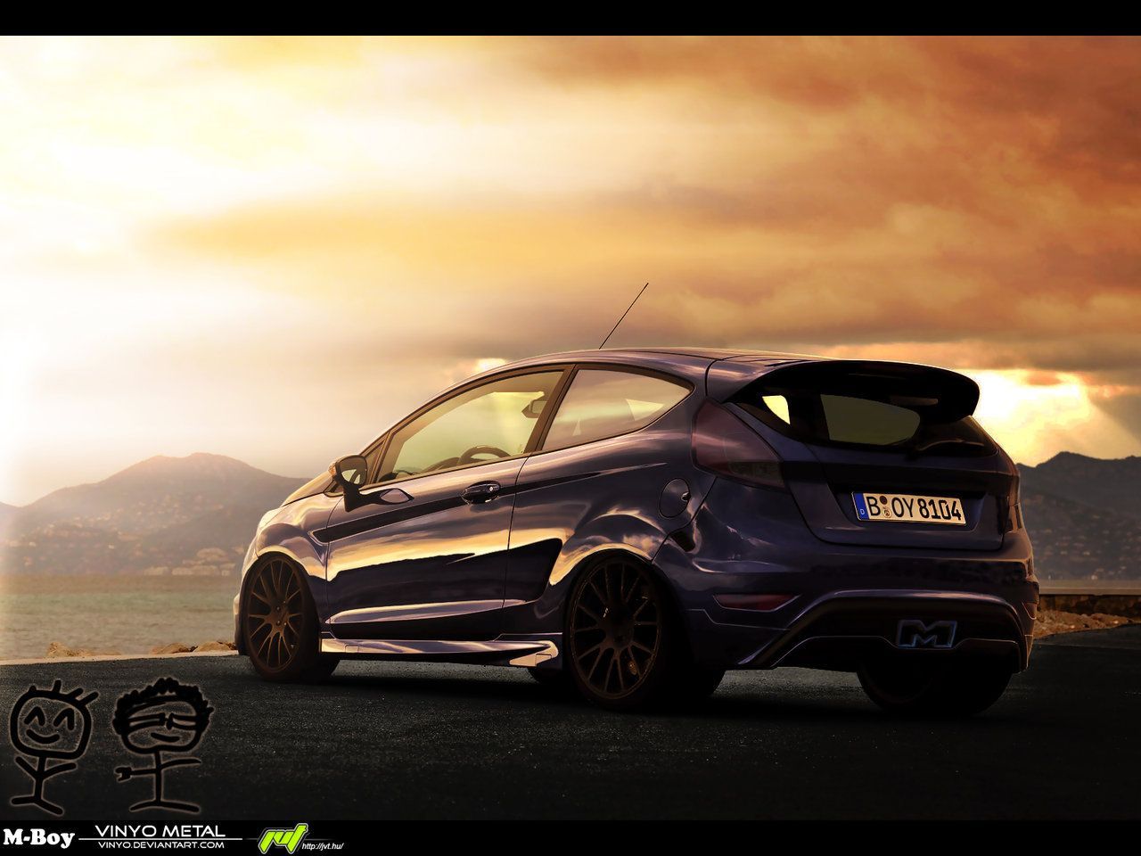 Ford Fiesta ST blu tramonto, 1280x960 HD, HP Laptop