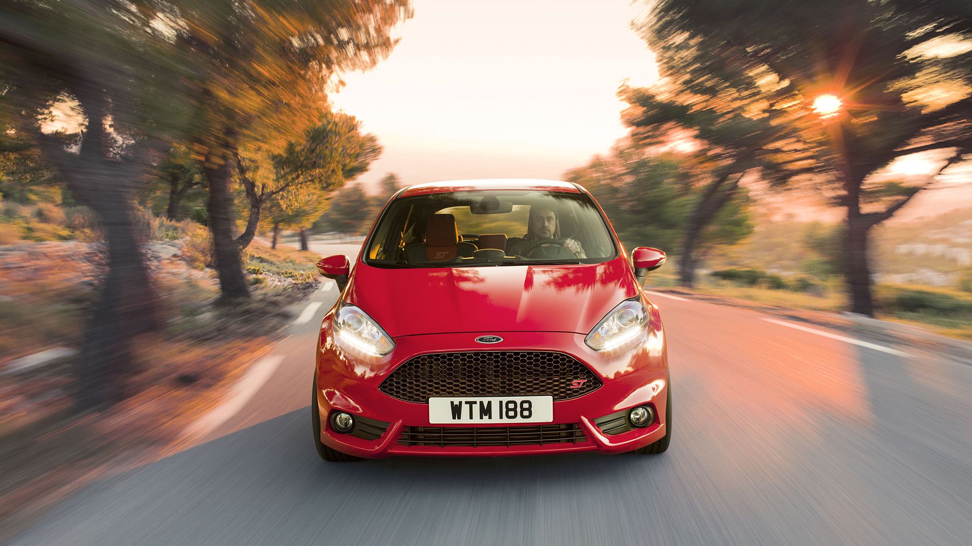 Ford Fiesta ST rossa strada, 1920x1080 Full HD 1080p, Laptop